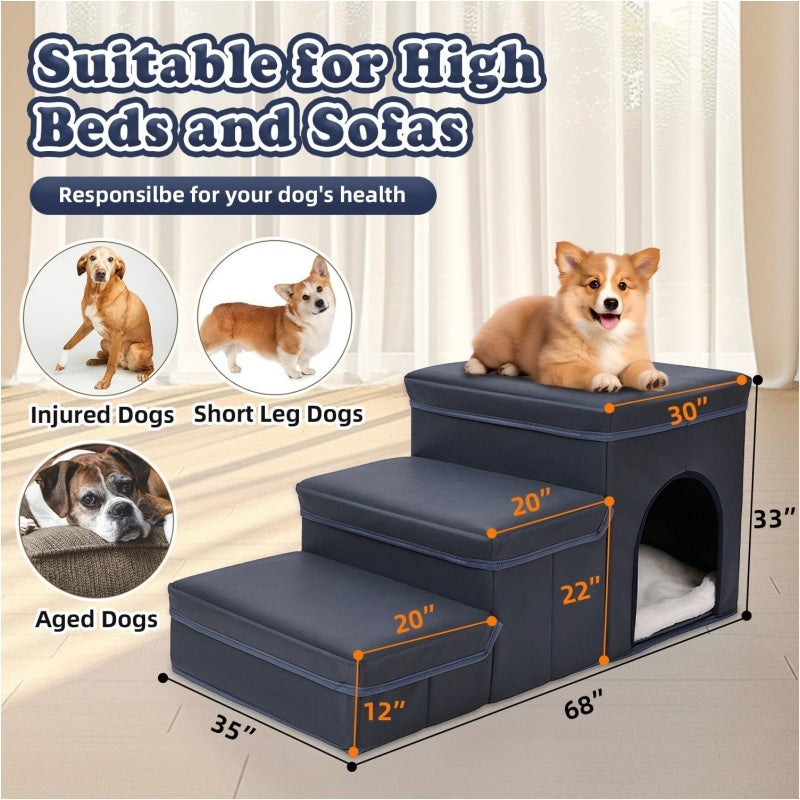 Foldable Dog Stairs With Storage