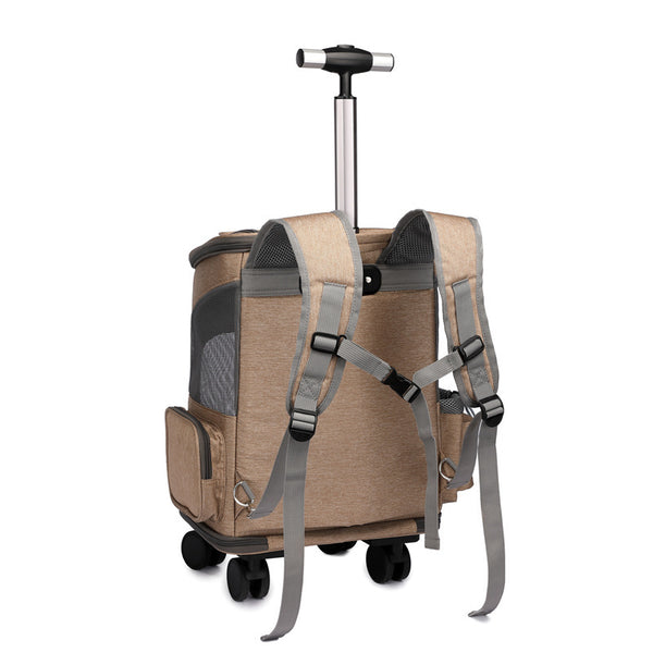 Portable Folding Trolley Pet Backpack Traveling Cat Backpack