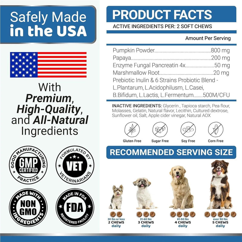 2 Pack Probiotics For Dogs And Digestive Enzymes Dog Probiotics Chews