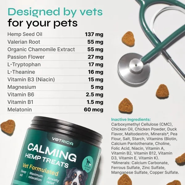 Hemp Calming Chews For Dog Anxiety Relief Duck Favor Calming Treats