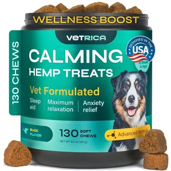 Hemp Calming Chews For Dog Anxiety Relief Duck Favor Calming Treats
